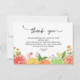 Waterverf Citrus Little Cutie Baby shower Bedankkaart