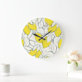 Waterverf Citrus Naadloze Patroon Grote Klok (Huis)