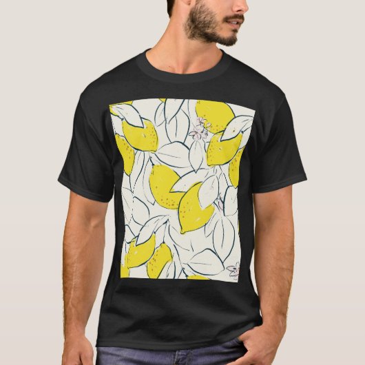 Waterverf Citrus Naadloze Patroon T-shirt (Voorkant)