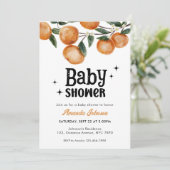 Waterverf Citrus Oranje Baby shower Kaart (Staand voorkant)