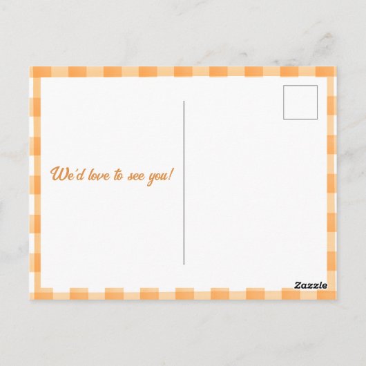 Waterverf Citrus Oranje Baby shower Uitnodiging (Achterkant)