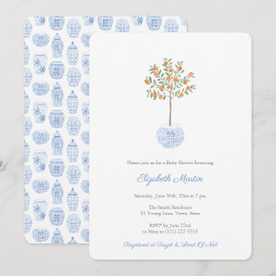 Waterverf Citrus Oranje Tree Baby Shower Kaart