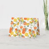 Waterverf Citrus Pattern Gevouwen Dank u Kaart (Achterkant)