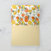 Waterverf Citrus Pattern Gevouwen Dank u Kaart (Binnen)