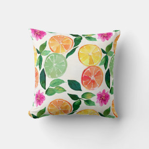 Waterverf Citrus Pattern Kussen