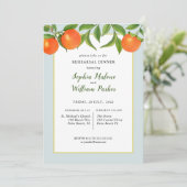 Waterverf Citrus Rehearsal Dinner Invitation Kaart (Staand voorkant)