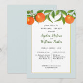 Waterverf Citrus Rehearsal Dinner Invitation Kaart (Voorkant / Achterkant)