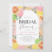 Waterverf Citrus Roze Vrijgezellenfeest Kaart (Voorkant)