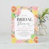 Waterverf Citrus Roze Vrijgezellenfeest Kaart (Staand voorkant)