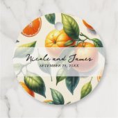 Waterverf Citrus Sinaasappel bladeren bruiloft Bedankjes Labels (Achterkant)