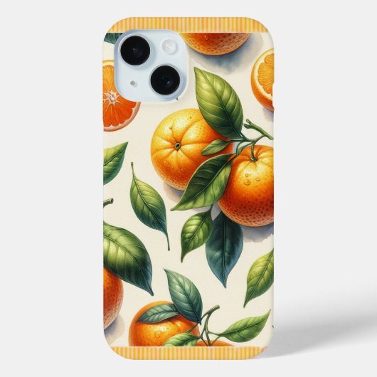 Waterverf Citrus Sinaasappel bladeren bruiloft Case-Mate iPhone Case (Achterkant)