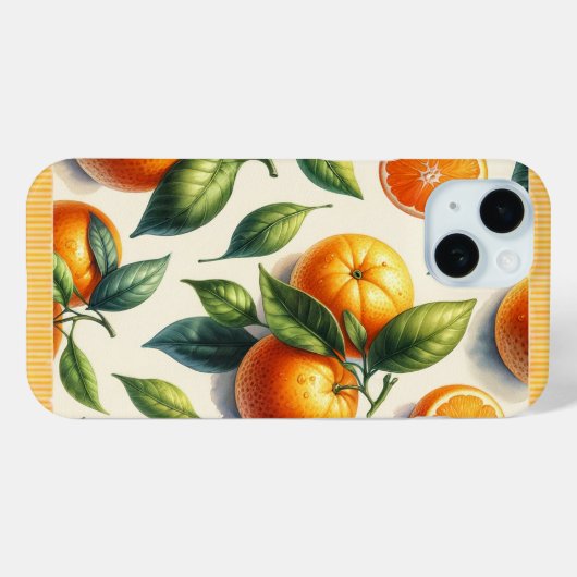 Waterverf Citrus Sinaasappel bladeren bruiloft Case-Mate iPhone Case (Achterkant (horizontaal))