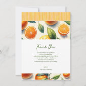 Waterverf Citrus Sinaasappel bladeren bruiloft dan Kaart (Voorkant)