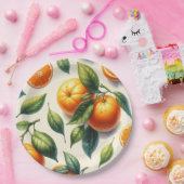 Waterverf Citrus Sinaasappel bladeren bruiloft Papieren Bordje (Feest)