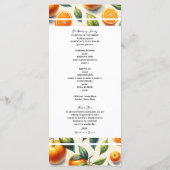 Waterverf Citrus Sinaasappel bladeren bruiloft Programmakaart (Achterkant)