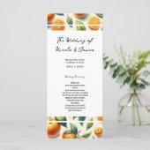 Waterverf Citrus Sinaasappel bladeren bruiloft Programmakaart (Staand voorkant)