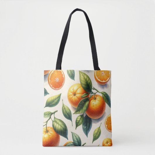 Waterverf Citrus Sinaasappel bladeren bruiloft Tote Bag (Voorkant)