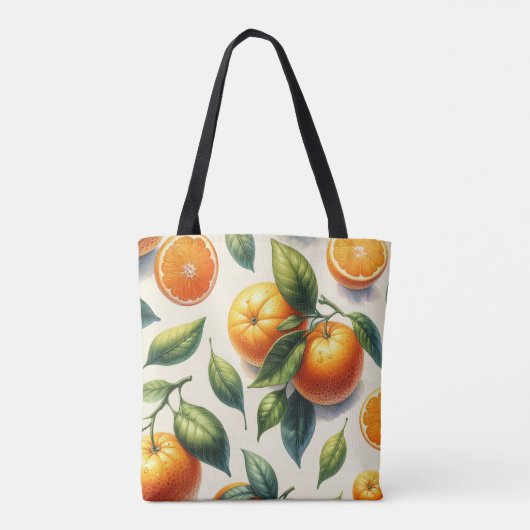 Waterverf Citrus Sinaasappel bladeren bruiloft Tote Bag (Achterkant)
