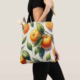 Waterverf Citrus Sinaasappel bladeren bruiloft Tote Bag