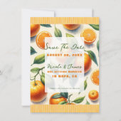 Waterverf Citrus Sinaasappel Bladeren Save the Dat Kaart (Voorkant)