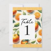 Waterverf Citrus Sinaasappel bladeren tafelnummer (Achterkant)