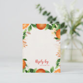 Waterverf Citrus Sinaasappel Herfst Herfst Herfst  RSVP Kaartje (Staand voorkant)