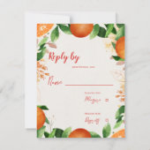 Waterverf Citrus Sinaasappel Herfst Herfst Herfst  RSVP Kaartje (Achterkant)