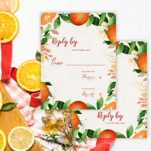 Waterverf Citrus Sinaasappel Herfst Herfst Herfst  RSVP Kaartje