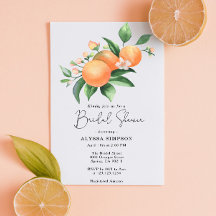 Waterverf Citrus Sinaasappels Bruidsdouche