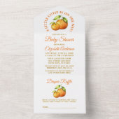 Waterverf Citrus Sinaasappels een kleine kabelscho All In One Uitnodiging (Binnen)