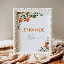 Waterverf citrus sinaasappels limonade Bar Poster