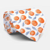 Waterverf Citrus Sinaasappels Mediterraan Stropdas (Opgerold)