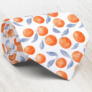 Waterverf Citrus Sinaasappels Mediterraan Stropdas