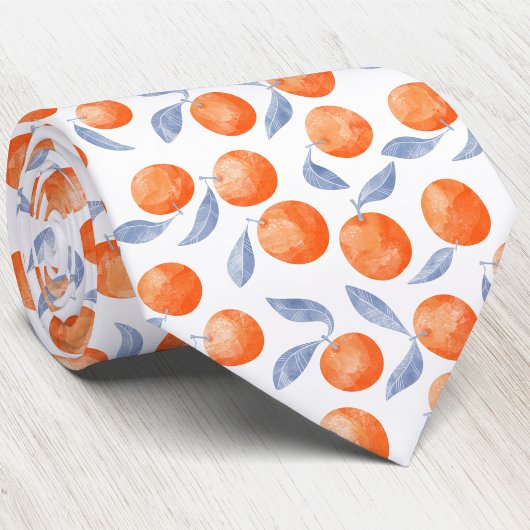 Waterverf Citrus Sinaasappels Mediterraan Stropdas