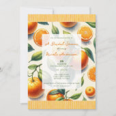 Waterverf Citrus Sinaasblad Bruidsdiner Kaart (Voorkant)