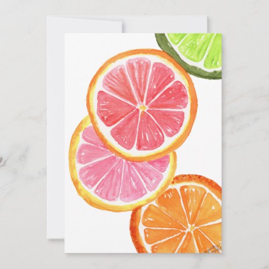 Waterverf Citrus Slices Kaart (Voorkant)