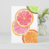 Waterverf Citrus Slices Kaart (Staand voorkant)