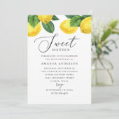 Waterverf citrus Sweet 16. Lemon garden script Kaart (Staand voorkant)