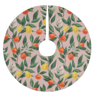 Waterverf Citrus takken Ornament Patroon Kerstboom Rok