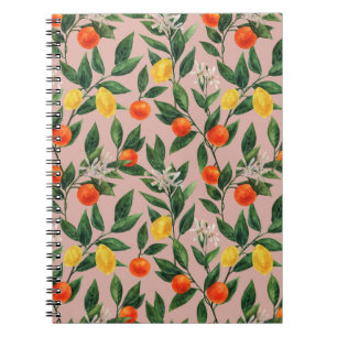 Waterverf Citrus takken Ornament Patroon Notitieboek
