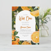 Waterverf Citrus Wild One Baby shower Kaart (Staand voorkant)
