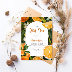 Waterverf Citrus Wild One Baby shower Kaart