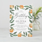 Waterverf citrusbloem tuinkinderen verjaardag kaart (Staand voorkant)