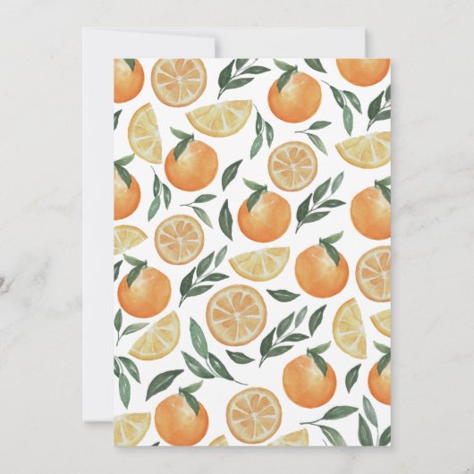 Waterverf citrusbloem tuinkinderen verjaardag kaart (Achterkant)