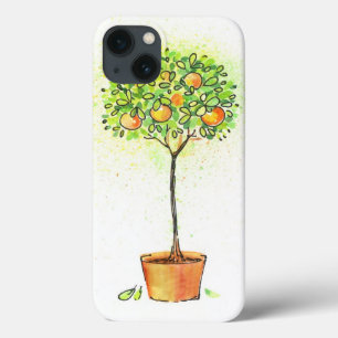 Waterverf citrusboom in potten iPhone 13 hoesje