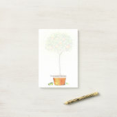 Waterverf citrusboom in potten post-it® notes (Op bureau)