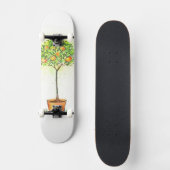 Waterverf citrusboom in potten skateboard (Voorkant)