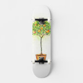 Waterverf citrusboom in potten skateboard (Voorkant)