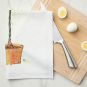 Waterverf citrusboom in potten theedoek (Quarter Fold)