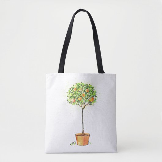 Waterverf citrusboom in potten tote bag (Voorkant)